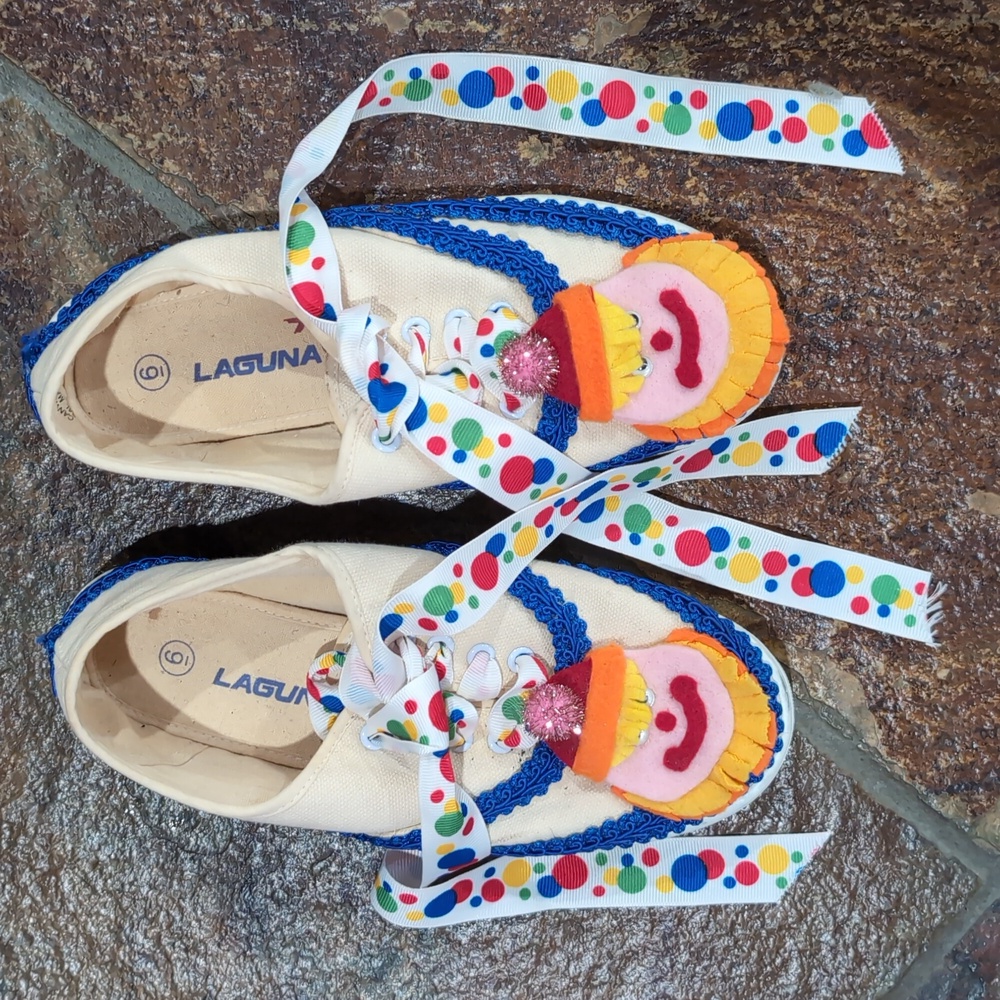 Vintage Folk Art Homemade Clown Shoes
